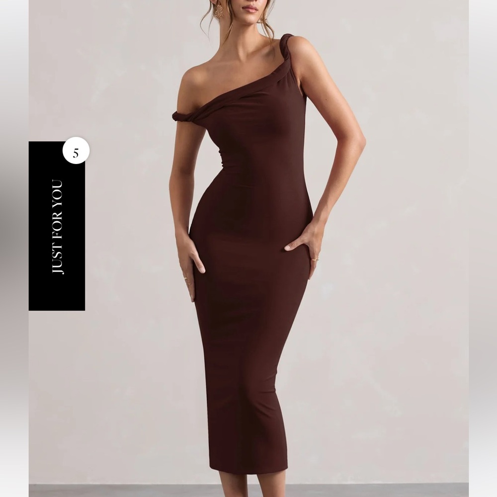 Club L London chocolate brown Dress
